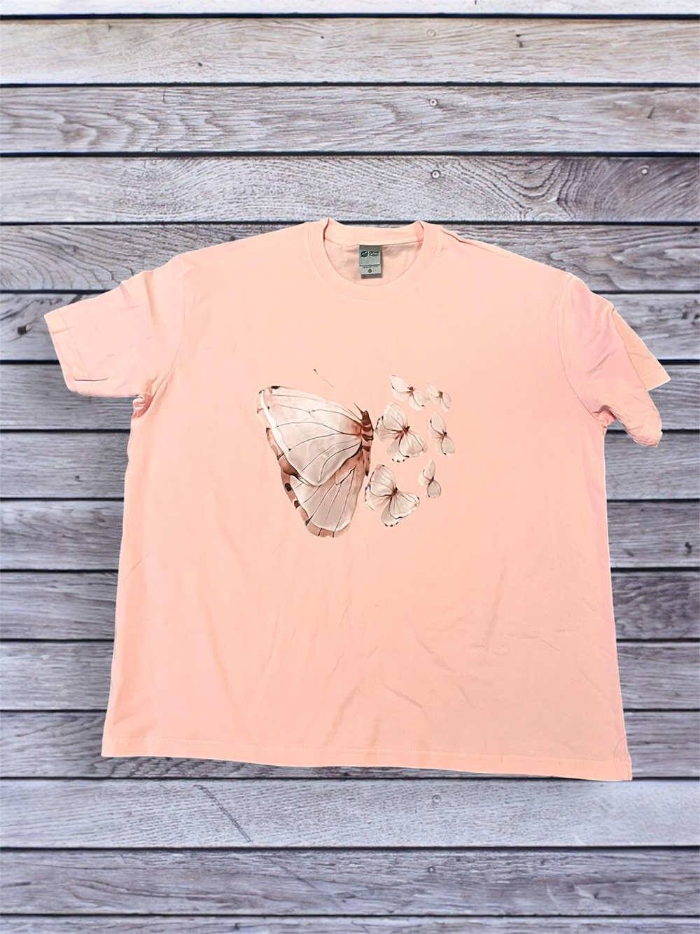 NEW Butterfly Graphic Tee in Soft peach / Pink 2xl